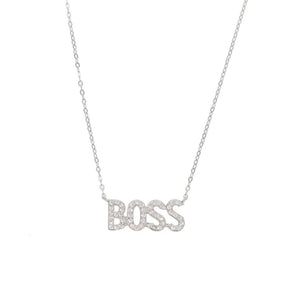 BOSS B** - 18K Gold Plated Boss Diamond Necklace