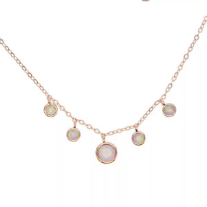 PRECIOUS - 18K Gold Plated Opal Beaded Bazel Necklace