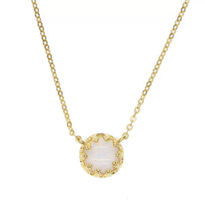 BORNA - 18K Gold Plated Drop Bazel White Opal Necklace