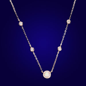 GODDESS -18K Opal Bazel Necklace