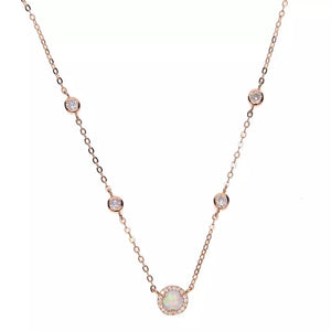 GODDESS -18K Opal Bazel Necklace