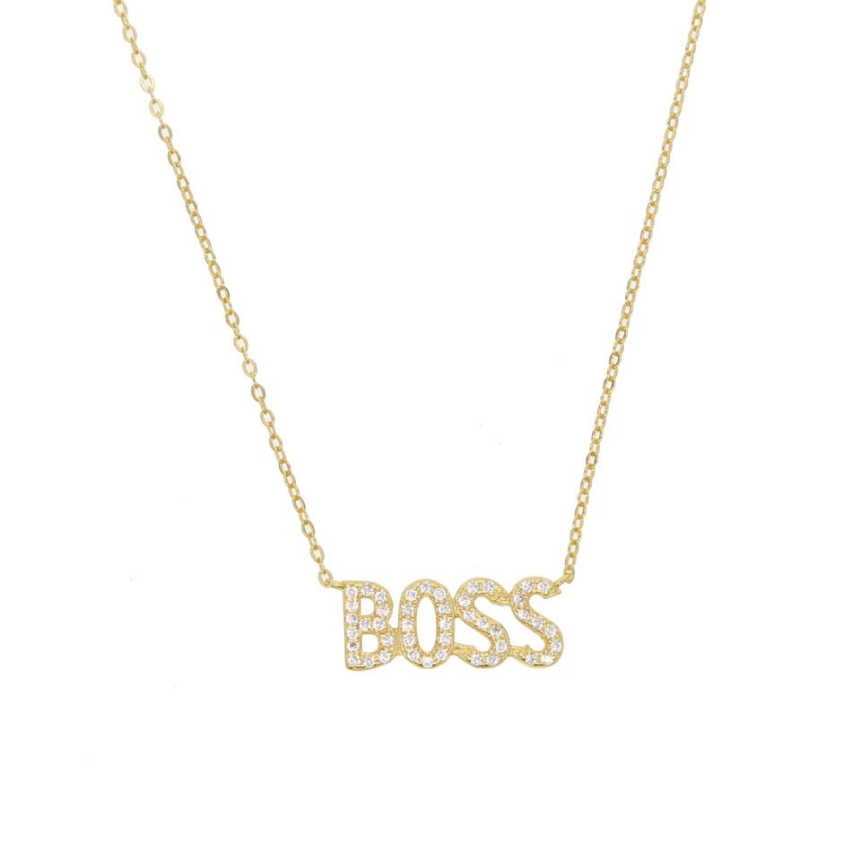 GOLD BOSS - 18K Gold Plated Boss Diamond Necklace